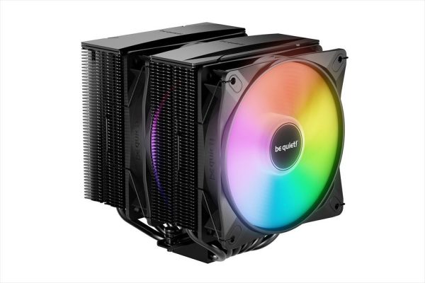 Coolers cpu be quiet! pure rock pro 3 lx black, 6 heatpipes 6mm, 2x light wings lx 120mm argb pwm fan, tdp 250w, bk043