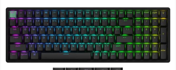 KEYBOARD WIRELESS MECHANICAL KEYCHRON K4 HE Standard version, HS, RGB LED, Full Size, Gateron Double-Rail Magnetic Switch, OSA PBT, Black, K4H-J1