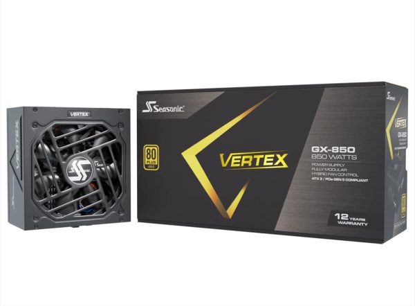 Psu 850w seasonic vertex gx-850 w/pcie 5.0 80+ gold , fully modular, black