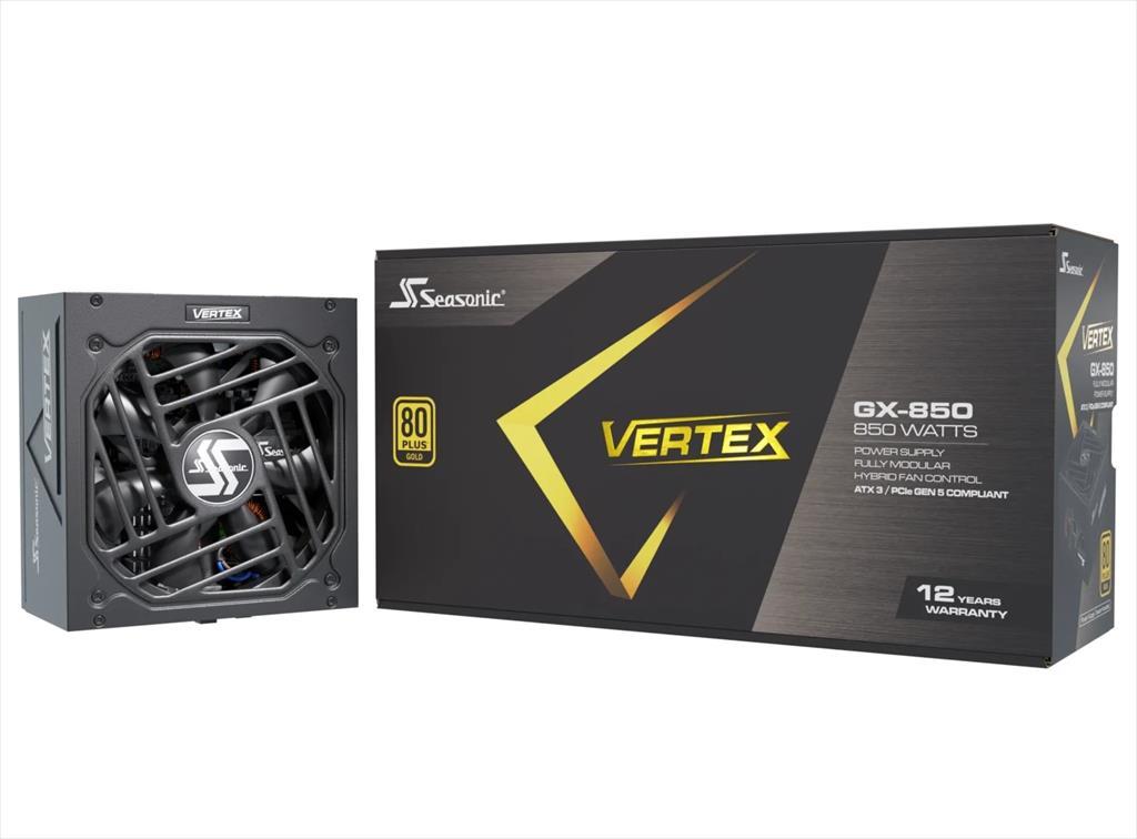 PSU 850W SEASONIC VERTEX GX-850 w/PCIE 5.0 80+ GOLD , Fully Modular, BLACK