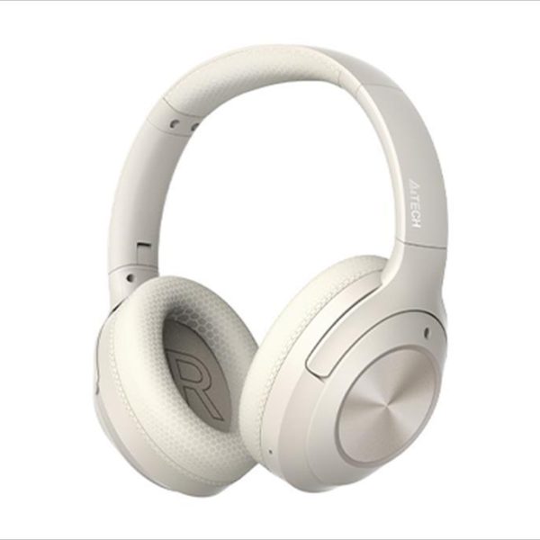 HEADPHONES WIRELESS A4TECH, Bluetooth w/microphone, Beige BH220
