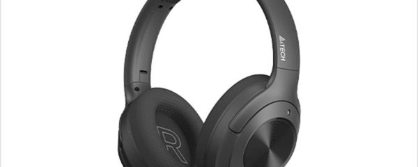 HEADPHONES WIRELESS A4TECH, Bluetooth w/microphone, Black BH220
