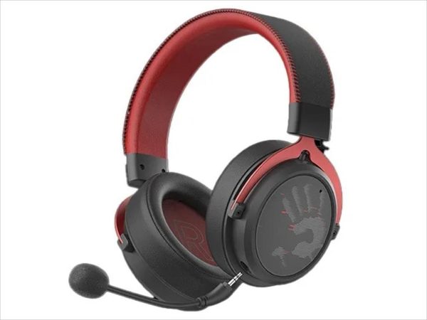 Headphones wireless a4tech mr590 bloody gaming, detachable mic, rgb, 3.5mm/2.4g,bt 5.3 w/extension dock, sports red