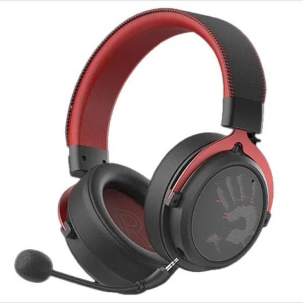 HEADPHONES WIRELESS A4TECH MR590 Bloody Gaming, Detachable mic, RGB, 3.5mm/2.4G,BT 5.3 w/Extension Dock, Sports Red