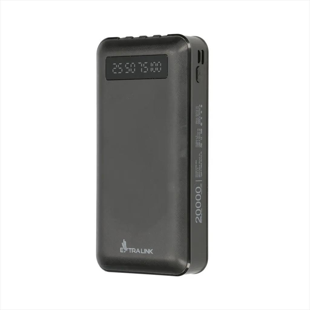 POWER BANK EXTRALINK EPB-084 20000mAh w/digital display, Dual input (Micro-USB, USB-C) /output( USB-A), x4 cables included (USB-A, microUSB, Type-C, Lightning), Black - Image 2