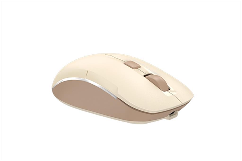 MOUSE WIRELESS USB A4TECH FSTYLER FB26CS Air2 Silent, w/Bluetooth (3 device), Cafe Latte - Image 2