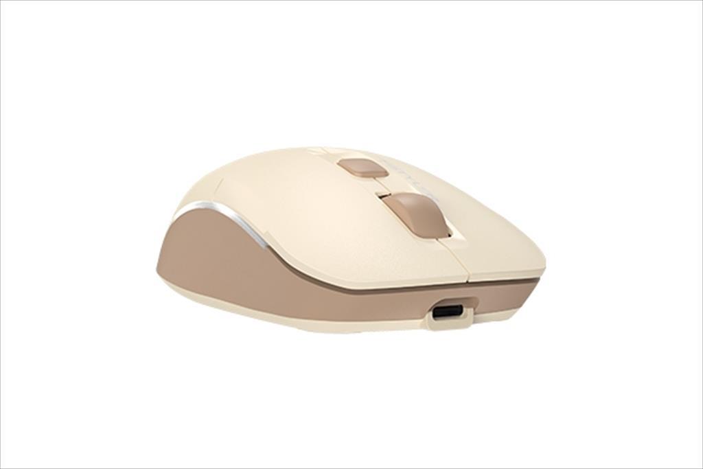 MOUSE WIRELESS USB A4TECH FSTYLER FB26CS Air2 Silent, w/Bluetooth (3 device), Cafe Latte - Image 4