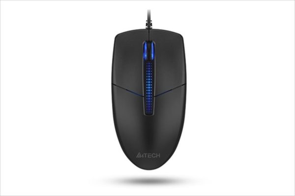 Mouse wired usb a4tech n-530s silent, led illumination, black