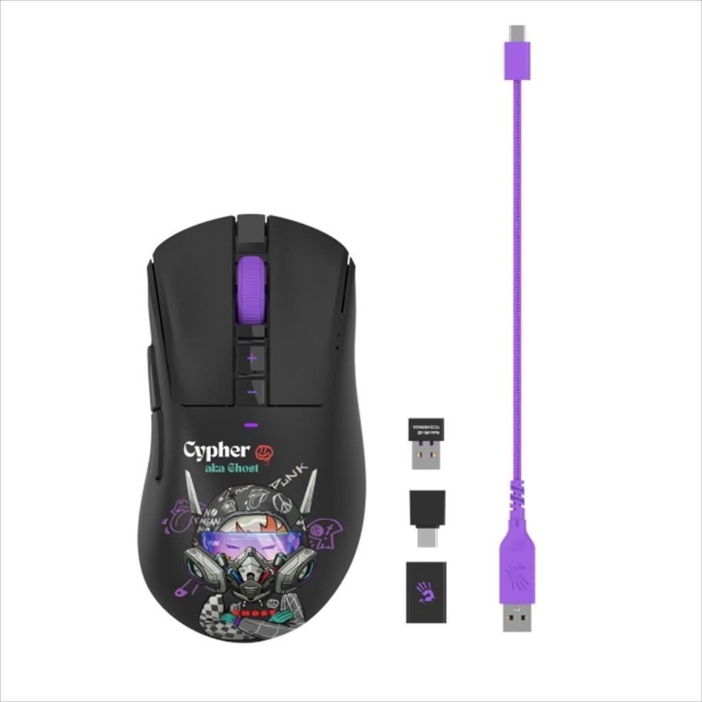 MOUSE WIRELESS USB A4TECH Bloody Gaming R73 PRO CYPHER GHOST, 2.4Ghz+USB, 26000CPI, 1000Hz - Image 3