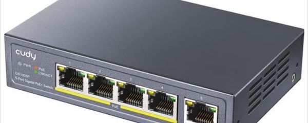 NET Switch CUDY 5-port Gigabit 4xPOE+ Uplink 60W, GS1005P