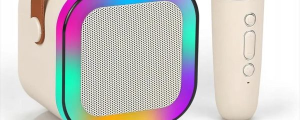 SPEAKERS BLUETOOTH EXTRALINK MINI KARAOKE SET FOR KIDS, x2 MICS+SPEAKER RGB, (BT, AUX, SD CARD) WHITE