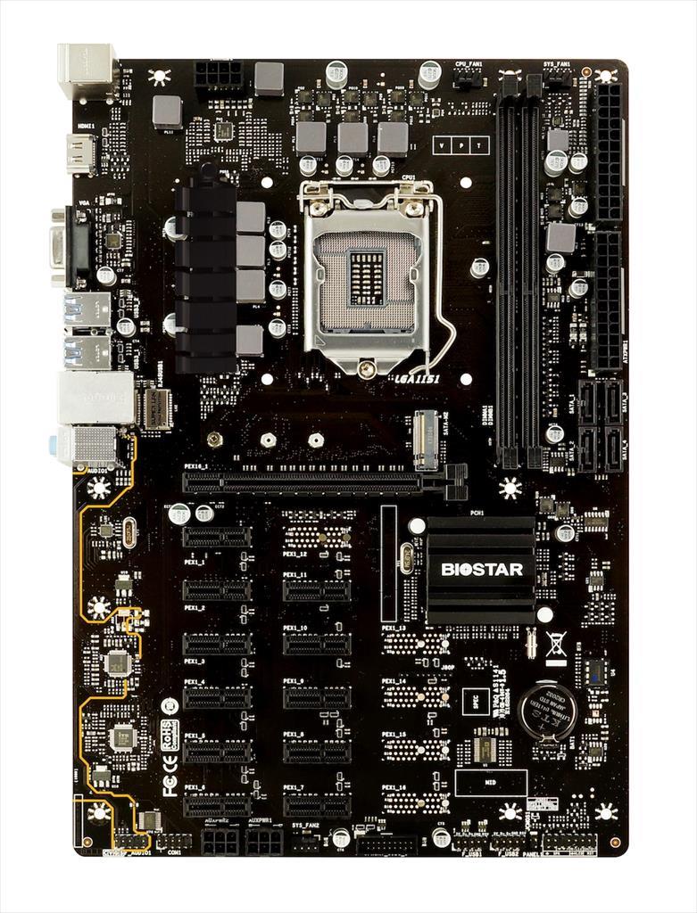 MB 1151 TB360-BTC PRO 2.0 BIOSTAR 2xDDR4 2666Mhz, VGA, HDMI, PCIex16, 11xPCIex1, M.2, 4xSATA, GbLan - Image 2