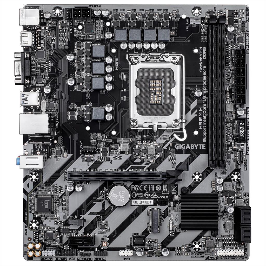 MB 1851 H810M-H ASROCK, 2xDDR5 6400MHz, M.2, HDMI, PCIex16 4.0, PCIex1, 4xSATAIII, 4xUSB3.2Gen1, 7.1 ChannelsMB 1851 H810M-H ASROCK, 2xDDR5 6400MHz, M.2, HDMI, PCIex16 4.0, PCIex1, 4xSATAIII, 4xUSB3.2Gen1, 7.1 Channels - Image 2