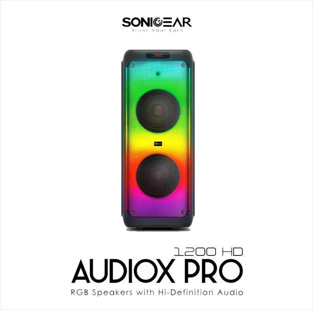 SPEAKERS KARAOKE BLUETOOTH SONICGEAR AudioX Pro 1200HD PORTABLE SPEAKER 220W (up to 3,5 hours) w/2 UHF Wireless microphone, lightning efect - Image 2