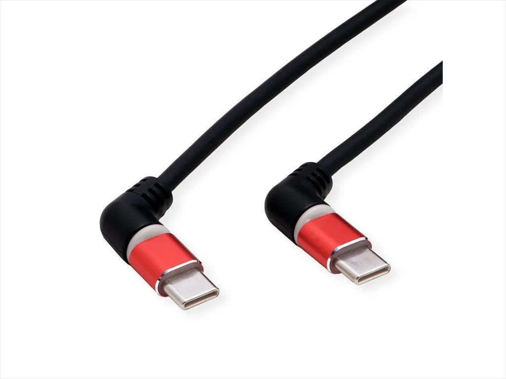 CABLES USB TYPE-C TO TYPE-C 2M ROLINE 360° Rotation 60W, Black/Red, 11.02.8348-10 - Image 3