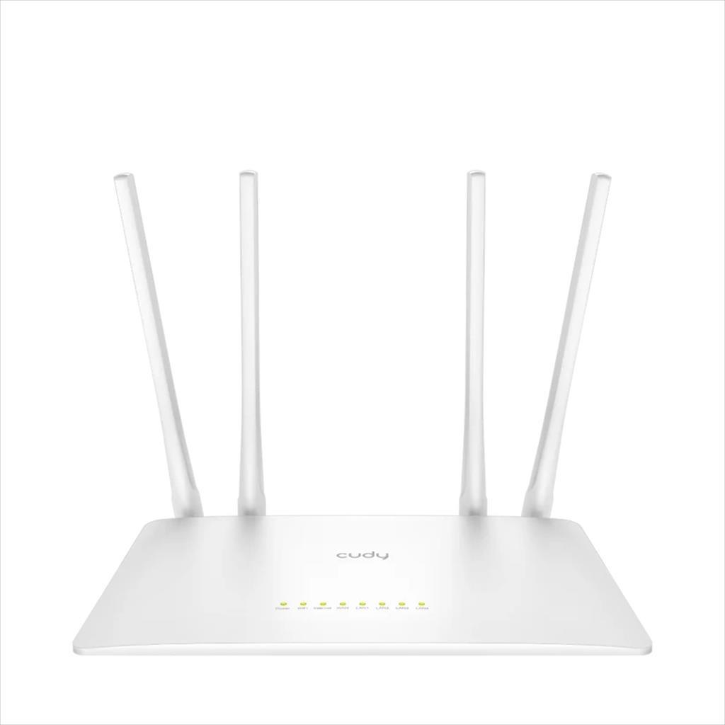 NET ROUTER WIRELESS 300N CUDY WR300S , w/4 antennas, 1x WAN port, 4x LAN 100 ports