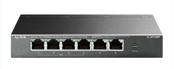 NET Switch TP-Link 6-port 10/100 w/4-Port PoE+, TL-SF1006P