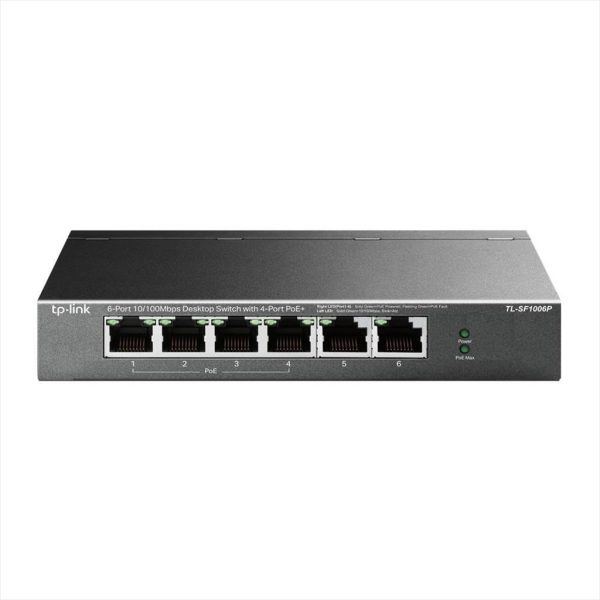 NET Switch TP-Link 6-port 10/100 w/4-Port PoE+, TL-SF1006P