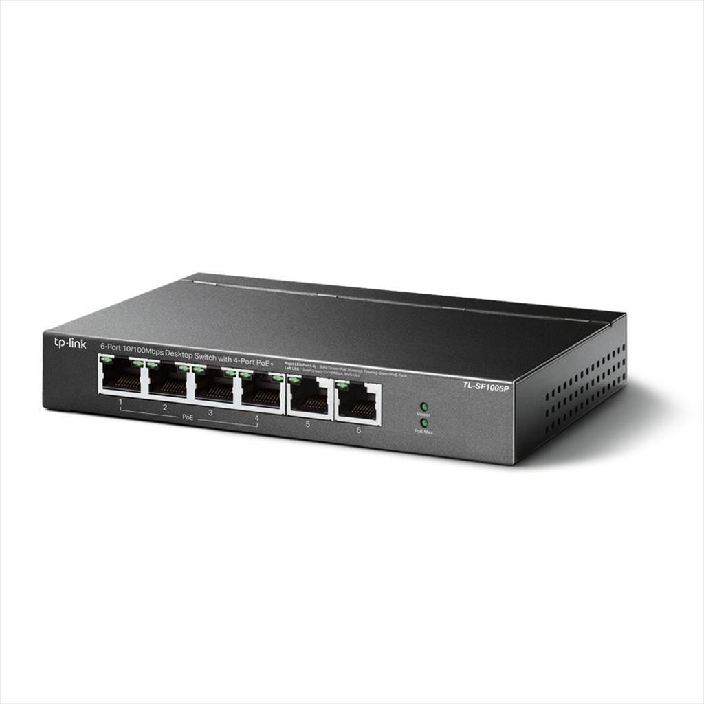 NET Switch TP-Link 6-port 10/100 w/4-Port PoE+, TL-SF1006P - Image 2