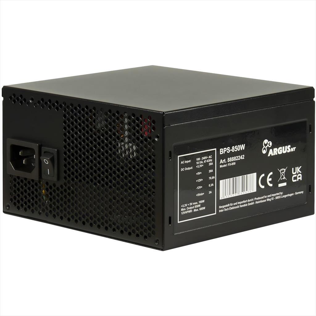 PSU 850W INTER TECH ARGUS BPS-850, 80+ BRONZE, Active PFC, 88882242 - Image 2
