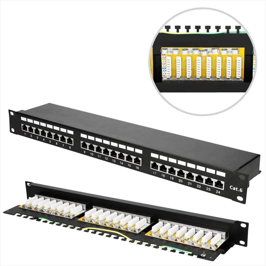 NET PATCH PANEL EXTRALINK 24 PORT 19" CAT6 STP BLACK, EX.9830