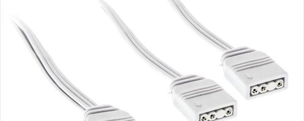 CONVERTOR EXTENSION/SPLITTER CABLE FOR 5V 3-pin ARGB ACCESSORIES 1-2 (30cm) KOLINK WHITE