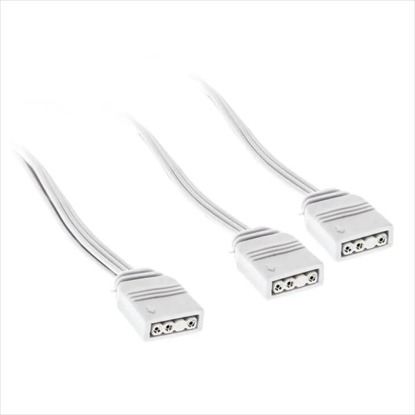 CONVERTOR EXTENSION/SPLITTER CABLE FOR 5V 3-pin ARGB ACCESSORIES 1-2 (30cm) KOLINK WHITE
