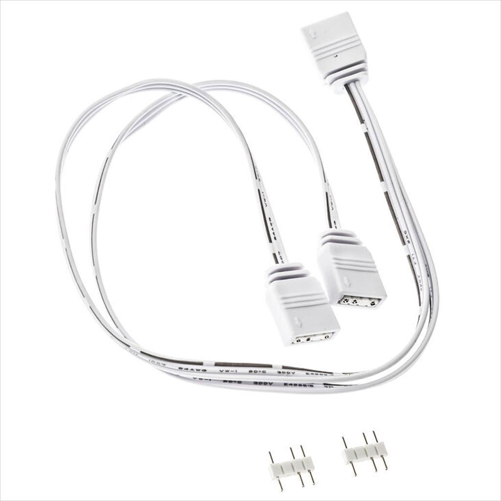 CONVERTOR EXTENSION/SPLITTER CABLE FOR 5V 3-pin ARGB ACCESSORIES 1-2 (30cm) KOLINK WHITE - Image 2
