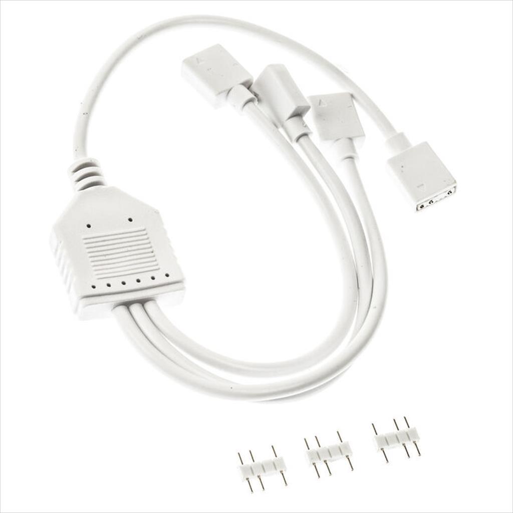 CONVERTOR EXTENSION/SPLITTER CABLE FOR 5V 3-pin ARGB ACCESSORIES 1-3 (30cm) KOLINK WHITE - Image 2