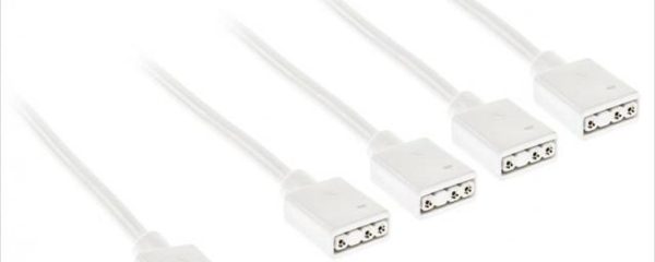 CONVERTOR EXTENSION/SPLITTER CABLE FOR 5V 3-pin ARGB ACCESSORIES 1-4 (30cm) KOLINK WHITE
