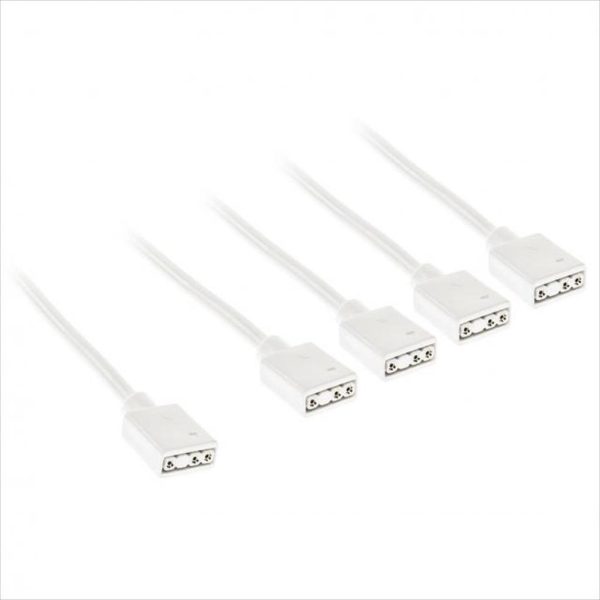 CONVERTOR EXTENSION/SPLITTER CABLE FOR 5V 3-pin ARGB ACCESSORIES 1-4 (30cm) KOLINK WHITE