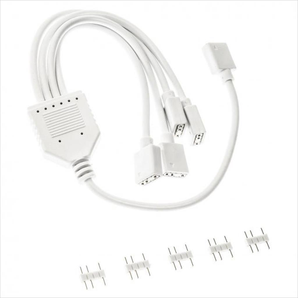 CONVERTOR EXTENSION/SPLITTER CABLE FOR 5V 3-pin ARGB ACCESSORIES 1-4 (30cm) KOLINK WHITE - Image 2