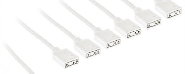 CONVERTOR EXTENSION/SPLITTER CABLE FOR 5V 3-pin ARGB ACCESSORIES 1-6 (30cm) KOLINK WHITE