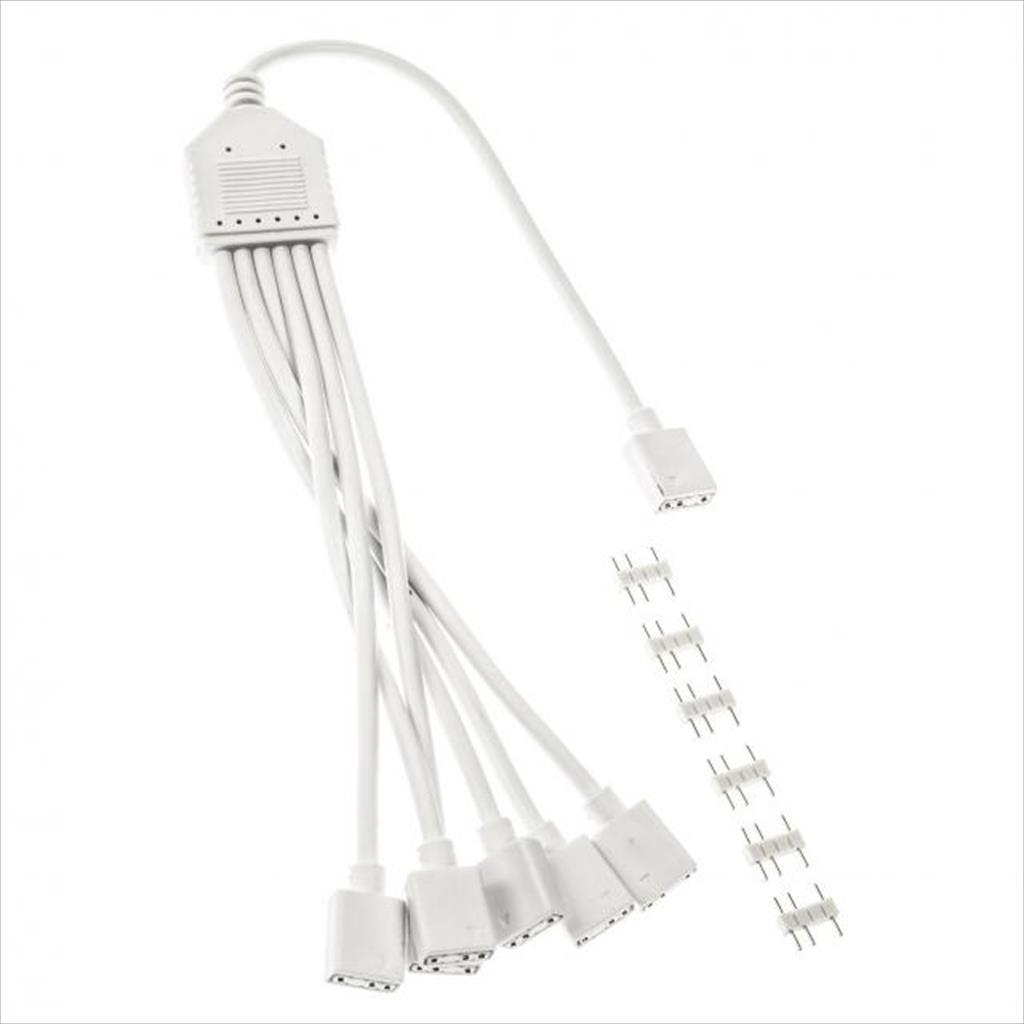 CONVERTOR EXTENSION/SPLITTER CABLE FOR 5V 3-pin ARGB ACCESSORIES 1-6 (30cm) KOLINK WHITE - Image 2
