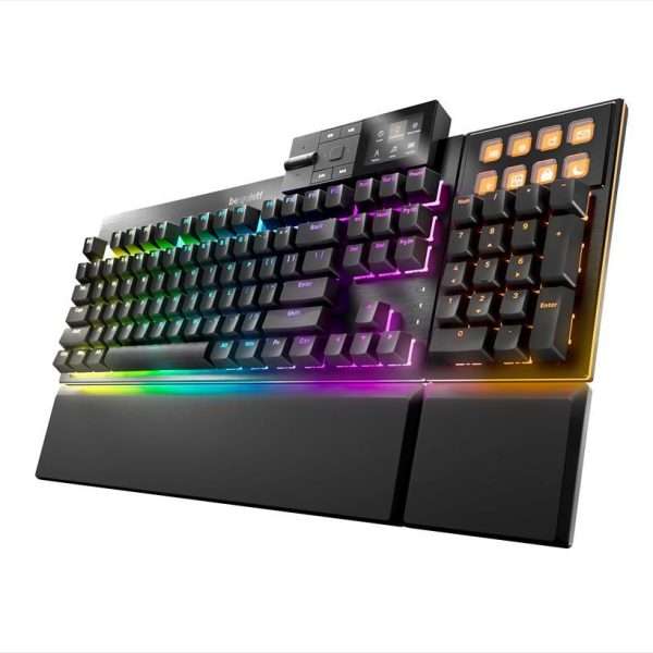 KEYBOARD MECHANICAL BE QUIET! DARK MOUNT SILENT MODULAR (hot-swappable numpad & media dock), Tactile switch HS, 8 customizable Display Keys, ARGB, Black, BT002US