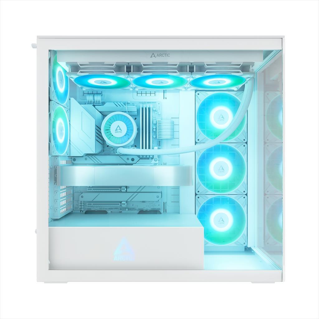 CASE ARCTIC E-ATX Mid-Tower XTENDER WHITE with tempered glass,2x120mm P12 Pro ARGB, 3x140mm P14 Pro Reverse ARGB, 2x USB-A 3.2 , USB-C 3.2,3.5 mm Jack, ACPCC00014A - Image 4