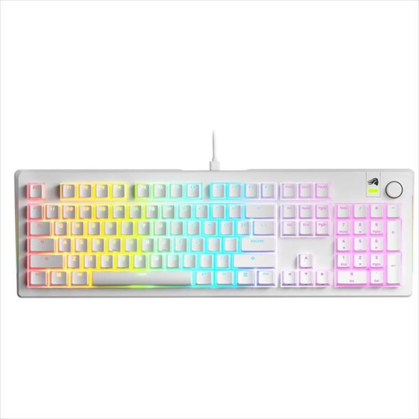 KEYBOARD MECHANICAL GLORIOUS GMMK 3 RGB 100% Hot Swappable Fox Linear Switches, White, w/knob GLO-KB-GMMK3-100-PB-FOX-W-WHT-US