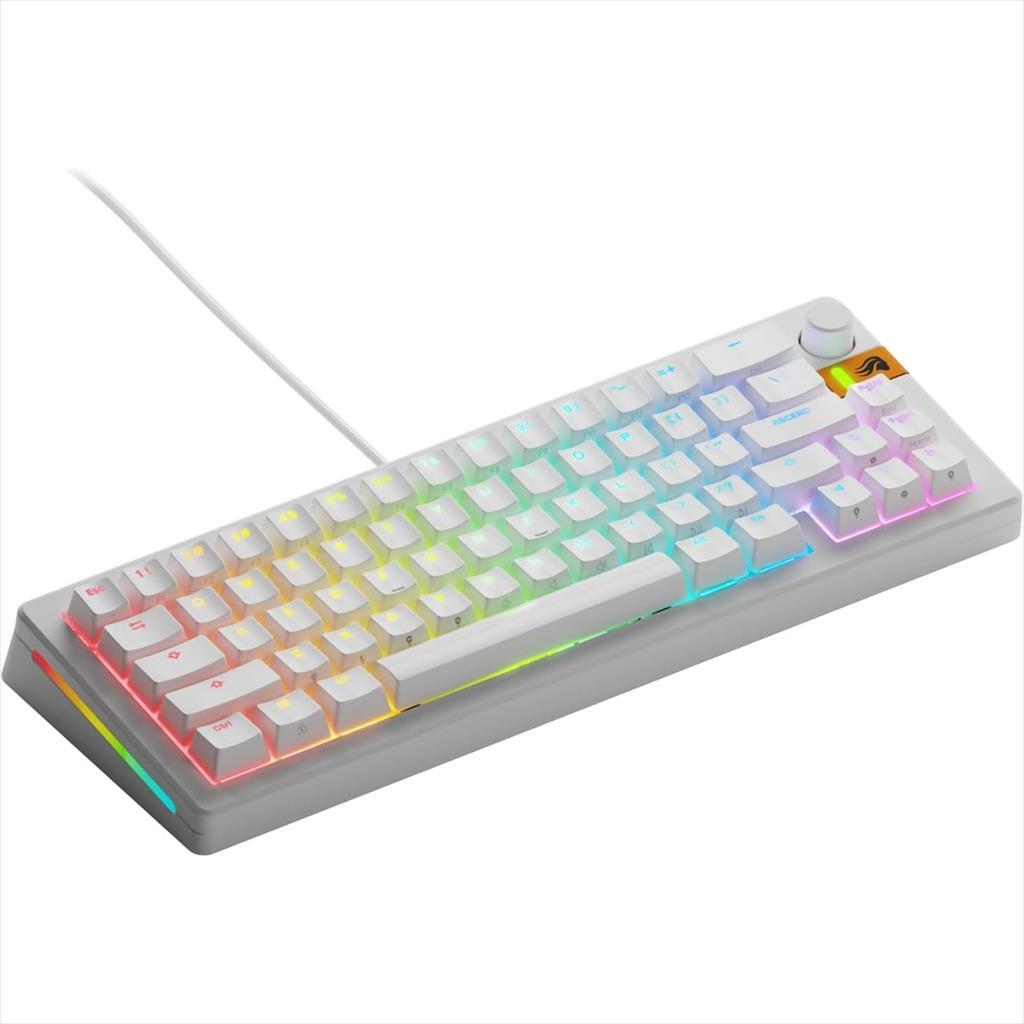 KEYBOARD MECHANICAL GLORIOUS GMMK 3 HE RGB 65% Dual HE/MX Hot Swappable Fox HE Linear Switches, White, w/knob GLO-KB-GMMK3-65-PB-HE-W-WHT-US - Image 2