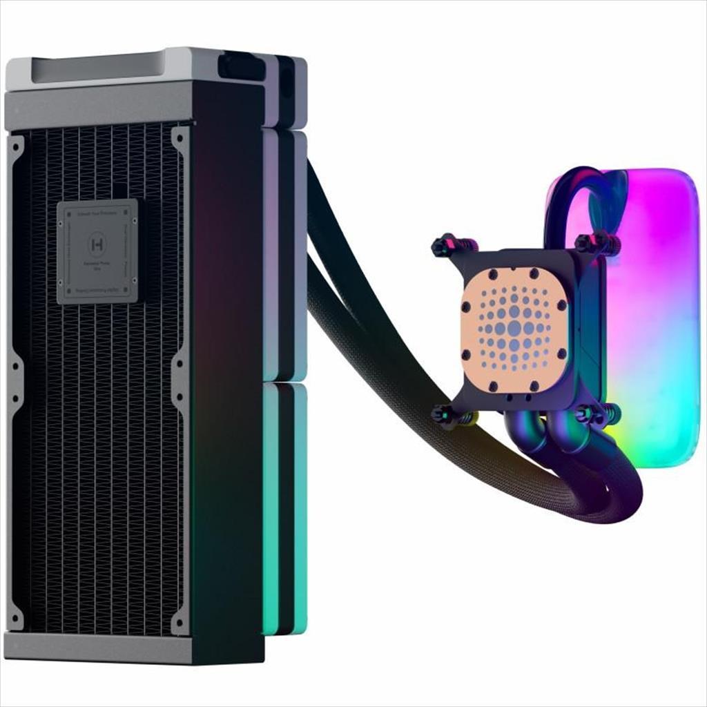 COOLERS CPU AIO HYTE THICC Q60 THICC 240mm x2 120mm FP12 fans, 5" LCD DISPLAY, FAN-HYTE-Q60-BW - Image 4