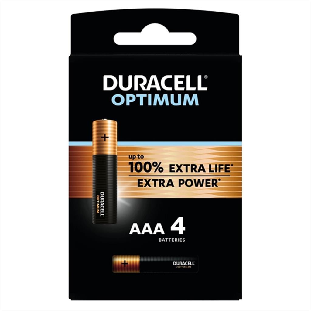 Battery DURACELL OPTIMUM MX2400 ALKALINE, 4xAAA, 1.5V, LR03