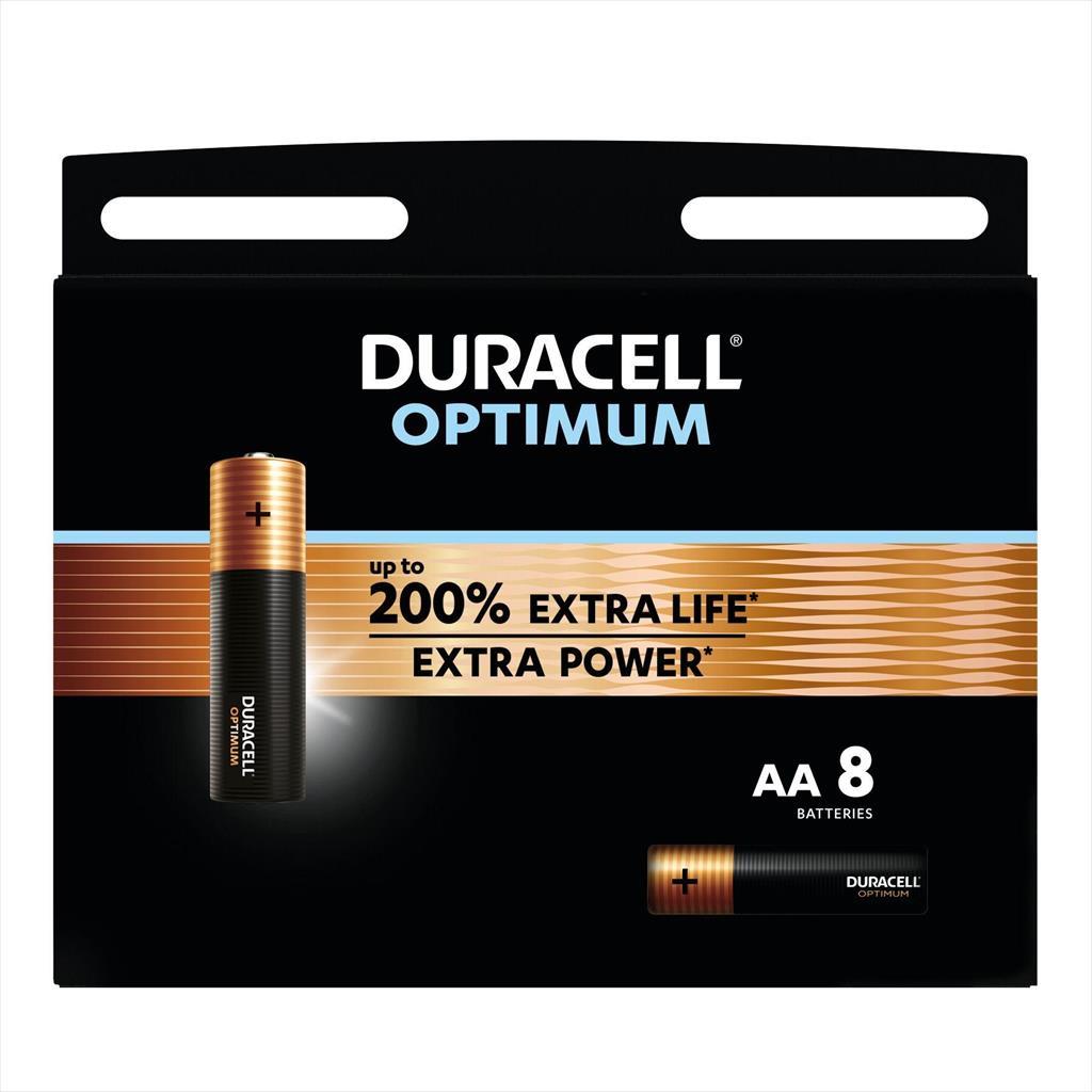 Battery DURACELL OPTIMUM ALKALINE, 8xAA, 1.5V, LR6