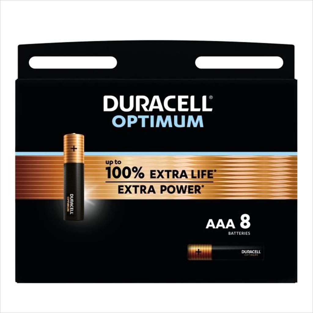 Battery DURACELL OPTIMUM MX2400 ALKALINE, 8xAAA, 1.5V, LR03