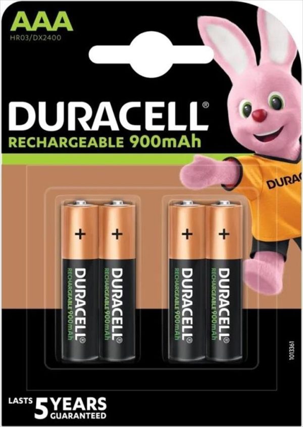 Battery duracell rechargeable, 4xaaa r03, 900mah