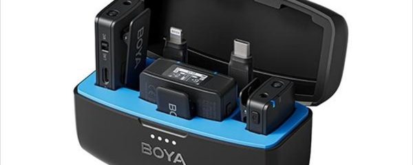 MICROPHONE WIRELESS SYSTEM BOYA BOYAMIC, 2xMIC, USB-C, Lightning, 3.5mm receiver, black