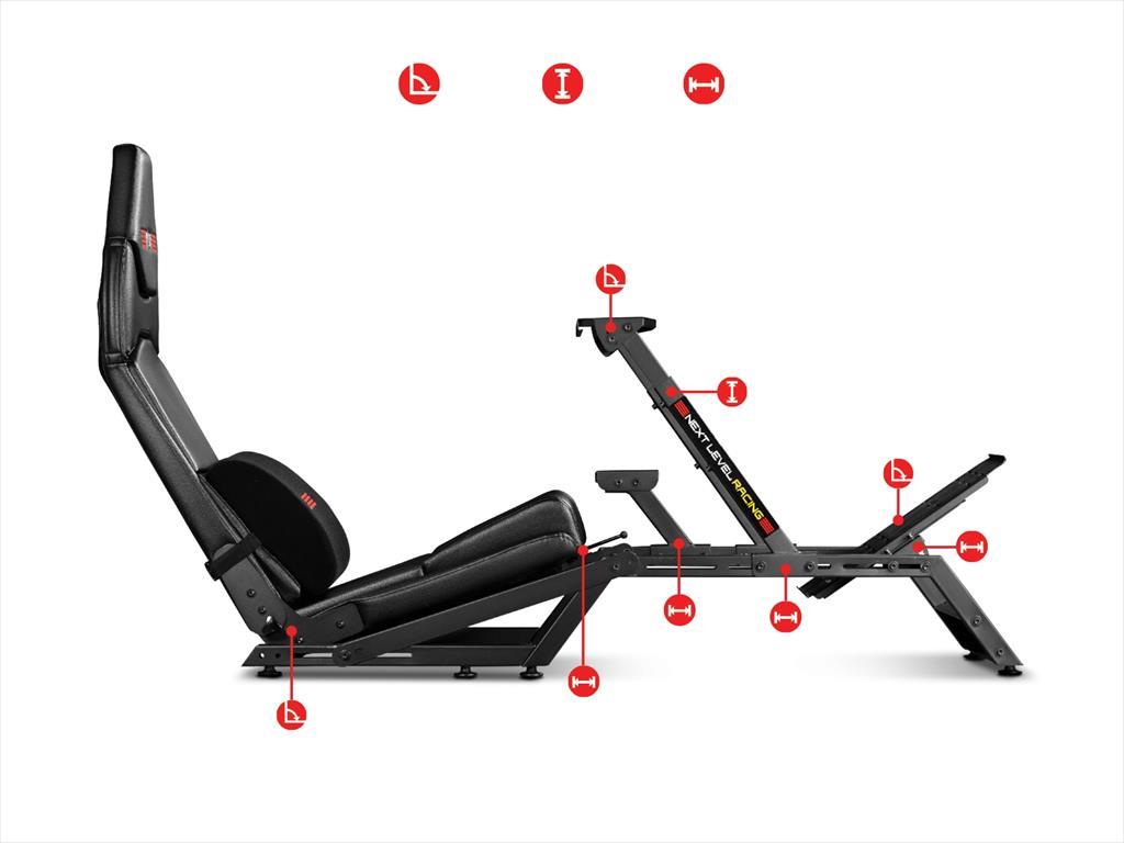 GAMING CHAIR NEXT LEVEL RACING F-GT Cockpit, 130kg,  BLACK, NLR-S010 - Image 4