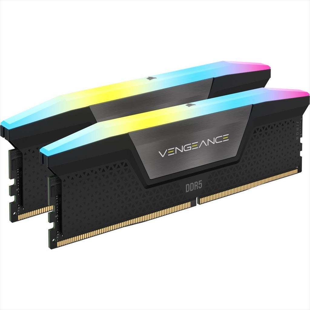 RAM DDR5 32GB (2x16GB) 6400MHz CL36 CORSAIR Vengeance RGB Grey, EXPO & XMP, CMH32GX5M2B6400Z36 - Image 2