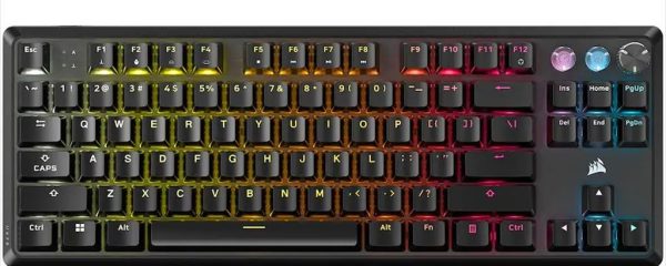 KEYBOARD MECHANICAL CORSAIR K70 PRO TKL RGB, MGX HYPERDRIV– MAGNETIC, Black,  CH-911911G-NA