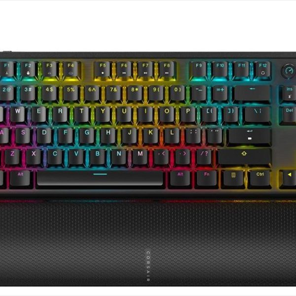 KEYBOARD MECHANICAL CORSAIR K70 CORE TKL RGB, 2.4 GHz & BT  MLX RED SWITCH, Black,CH-914901E-NA