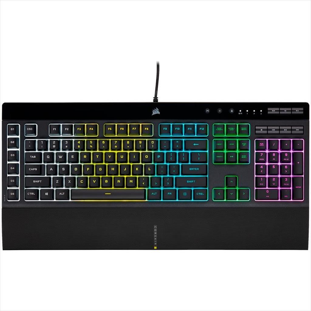 KEYBOARD MECHANICAL CORSAIR K55 PRO RGB, Rubber Dome SWITCHES, Black, CH-9226765-NA