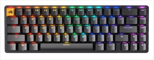 Keyboard mechanical glorious tkl gmmk 2 rgb 65% hot swappable fox linear switches, black, glo-gmmk2-65-fox-b